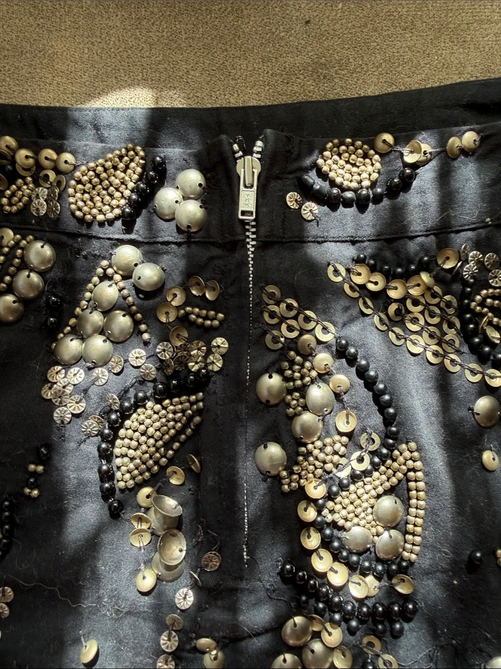 Topshop y2k nyc mini skirt with allover embellishments rock & roll boho